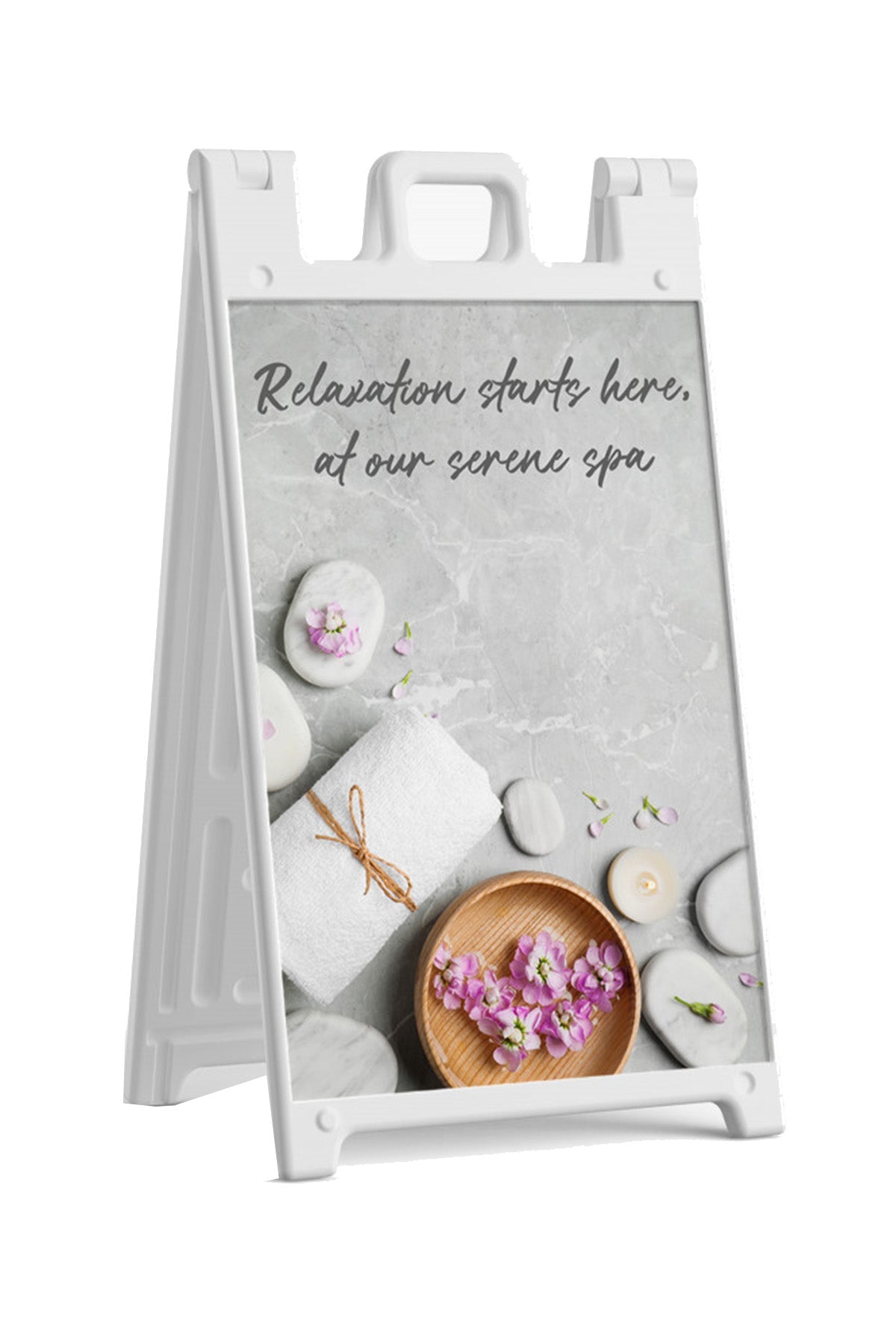 Custom Signicade A-Frame White Sidewalk Sign with UV Printed Vinyl