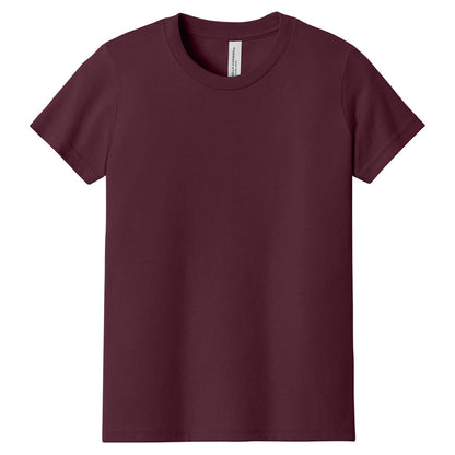 Custom printed BELLA+CANVAS 3001Y youth jersey t-shirt for kids in multiple colors