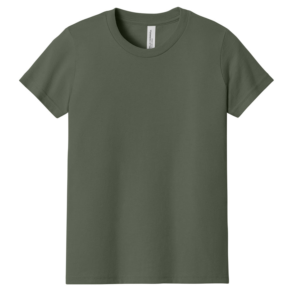 Custom printed BELLA+CANVAS 3001Y youth jersey t-shirt for kids in multiple colors