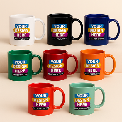 Custom Printed 11oz Multicolor Ceramic Mug – Personalized Coffee Cup