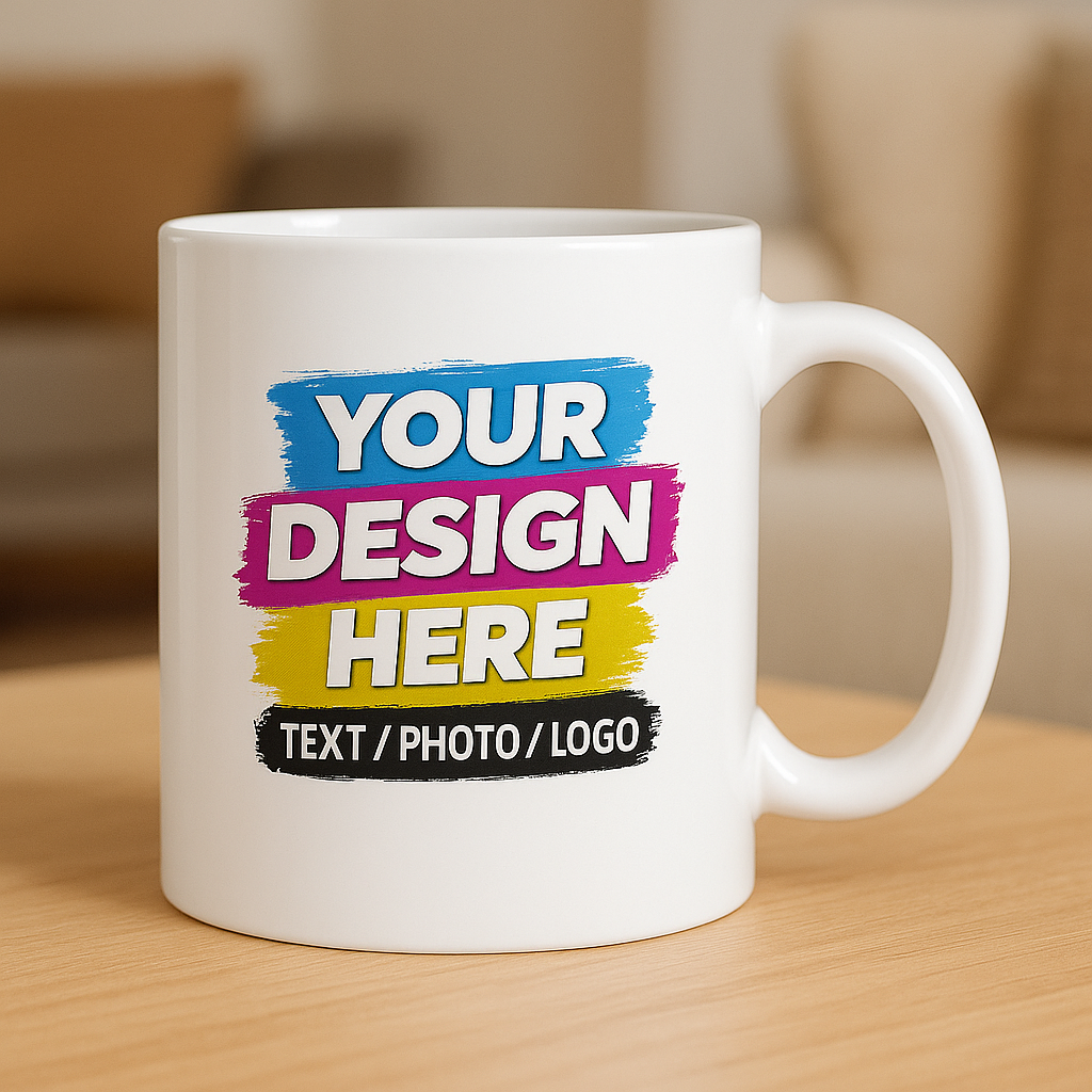 Custom Printed 11oz Multicolor Ceramic Mug – Personalized Coffee Cup