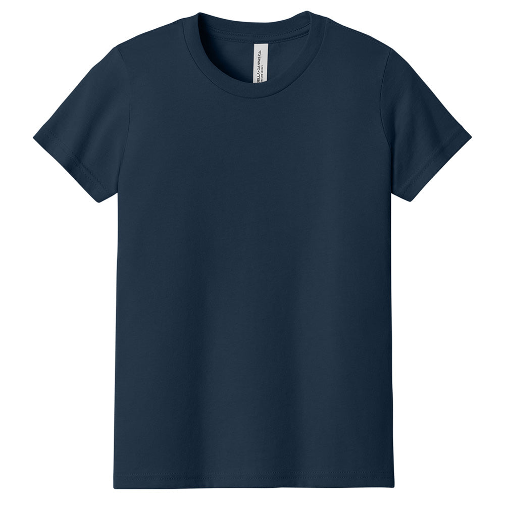 Custom printed BELLA+CANVAS 3001Y youth jersey t-shirt for kids in multiple colors
