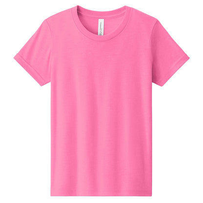Custom printed BELLA+CANVAS 3001Y youth jersey t-shirt for kids in multiple colors