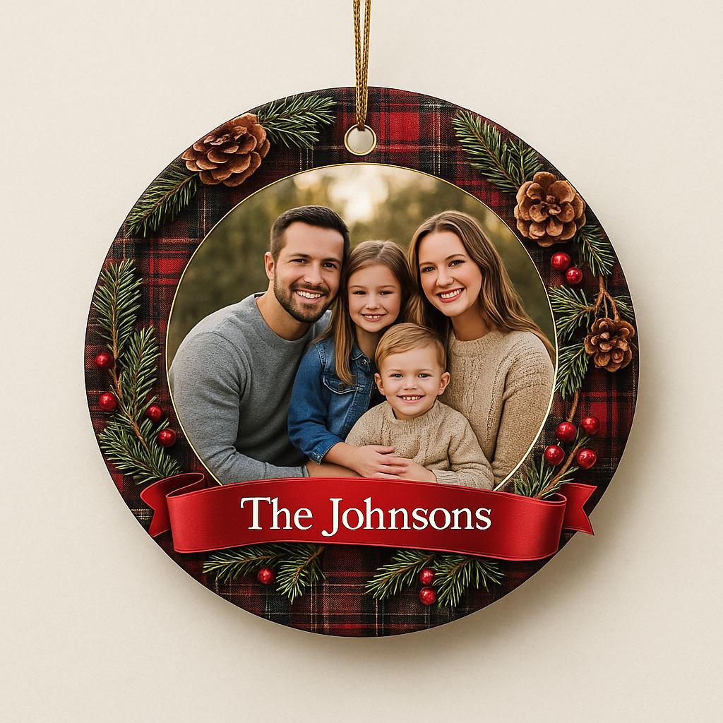 Personalized Photo Ceramic Ornament – Custom Christmas Keepsake 3x3
