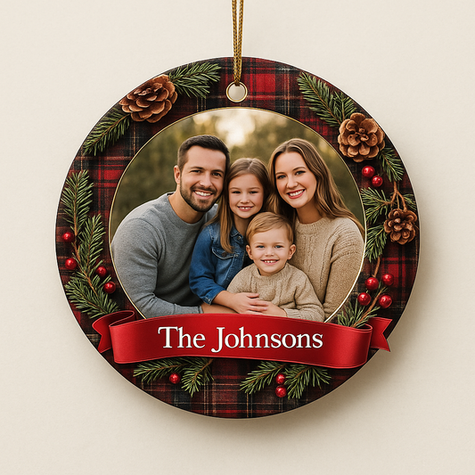 Personalized Photo Ceramic Ornament – Custom Christmas Keepsake Gift (3x3 in)