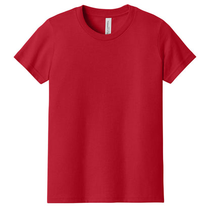 Custom printed BELLA+CANVAS 3001Y youth jersey t-shirt for kids in multiple colors