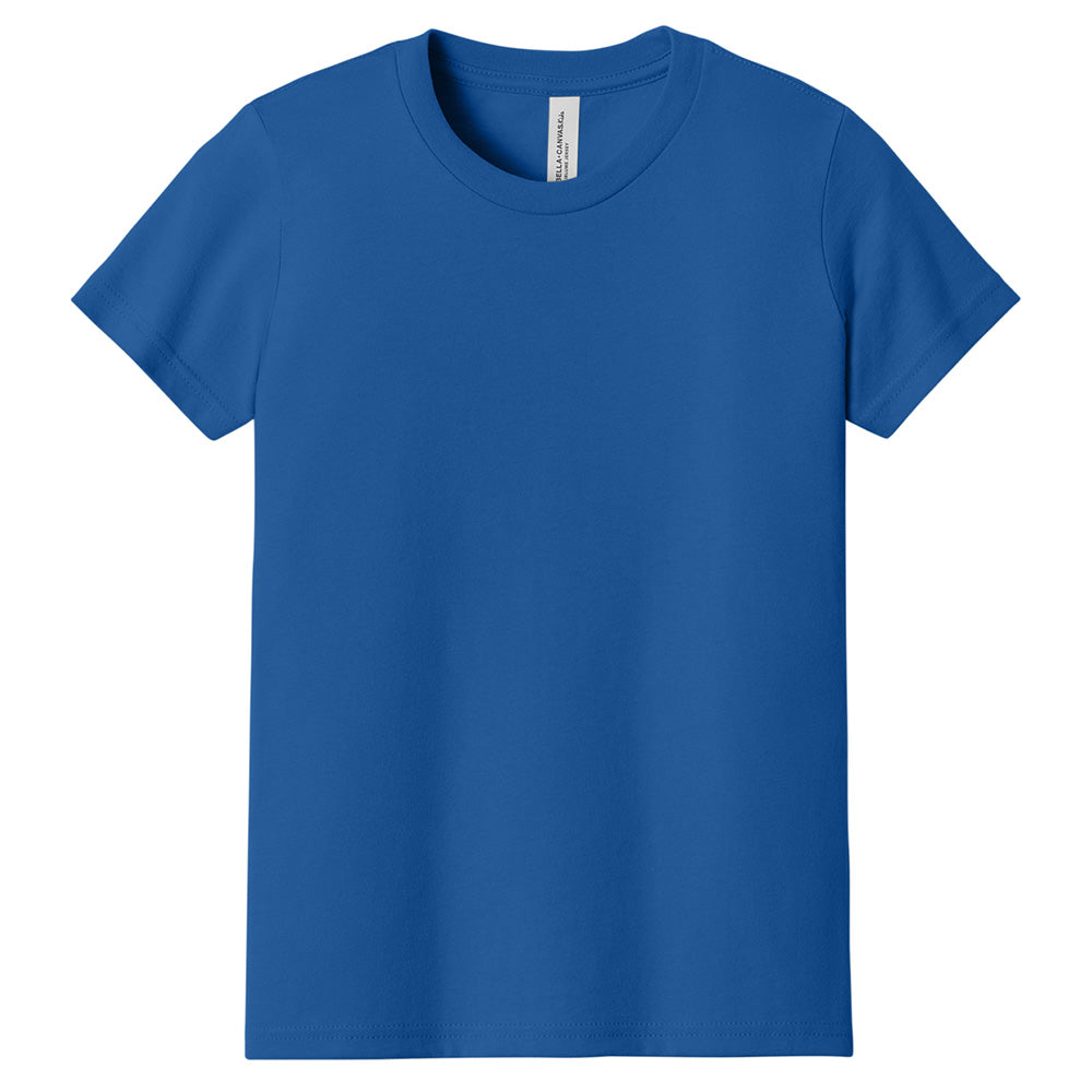 Custom printed BELLA+CANVAS 3001Y youth jersey t-shirt for kids in multiple colors