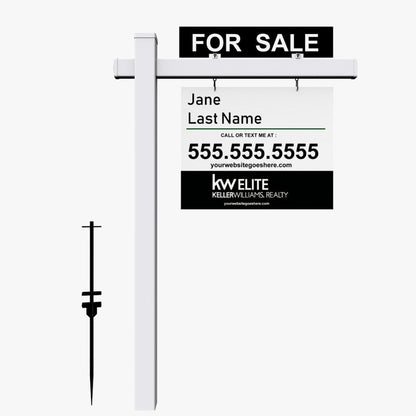 Custom Real Estate Post Sign with Yard Stake and Rider Option