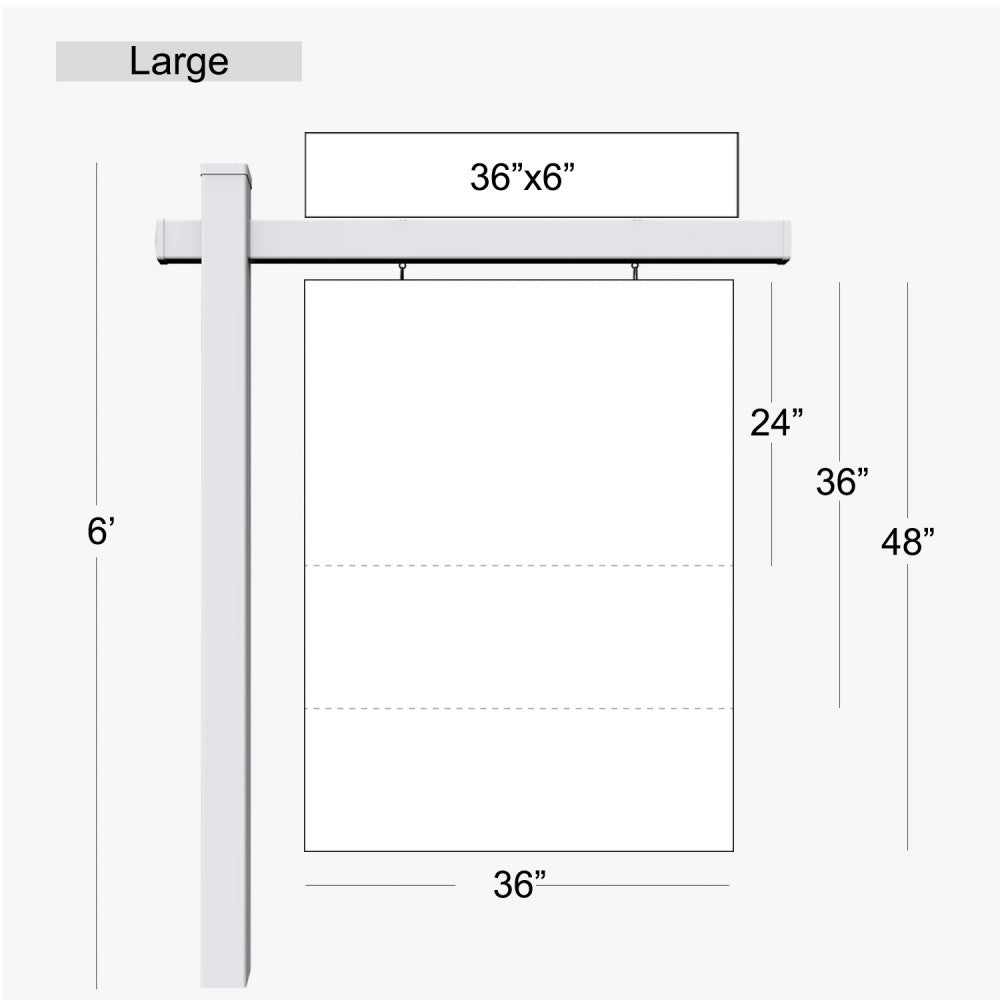 Custom Real Estate Post Sign with Yard Stake and Rider Option