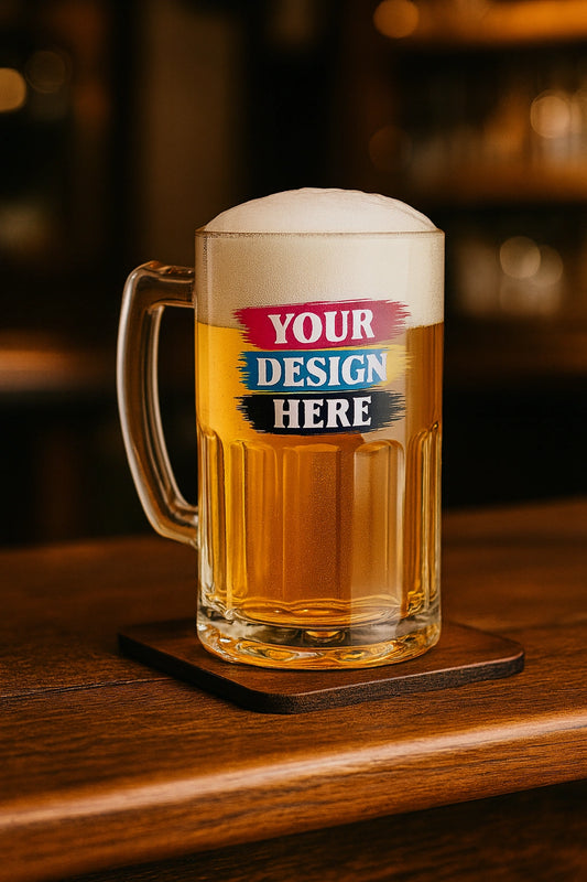 Custom Printed 20oz Beer Glass With Handle