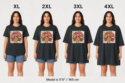 BELLA+CANVAS 3001 UNISEX JERSEY SHORT SLEEVE TEE size fit comparison on model