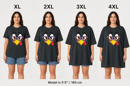 BELLA+CANVAS 3001 UNISEX JERSEY SHORT SLEEVE TEE size fit comparison on model