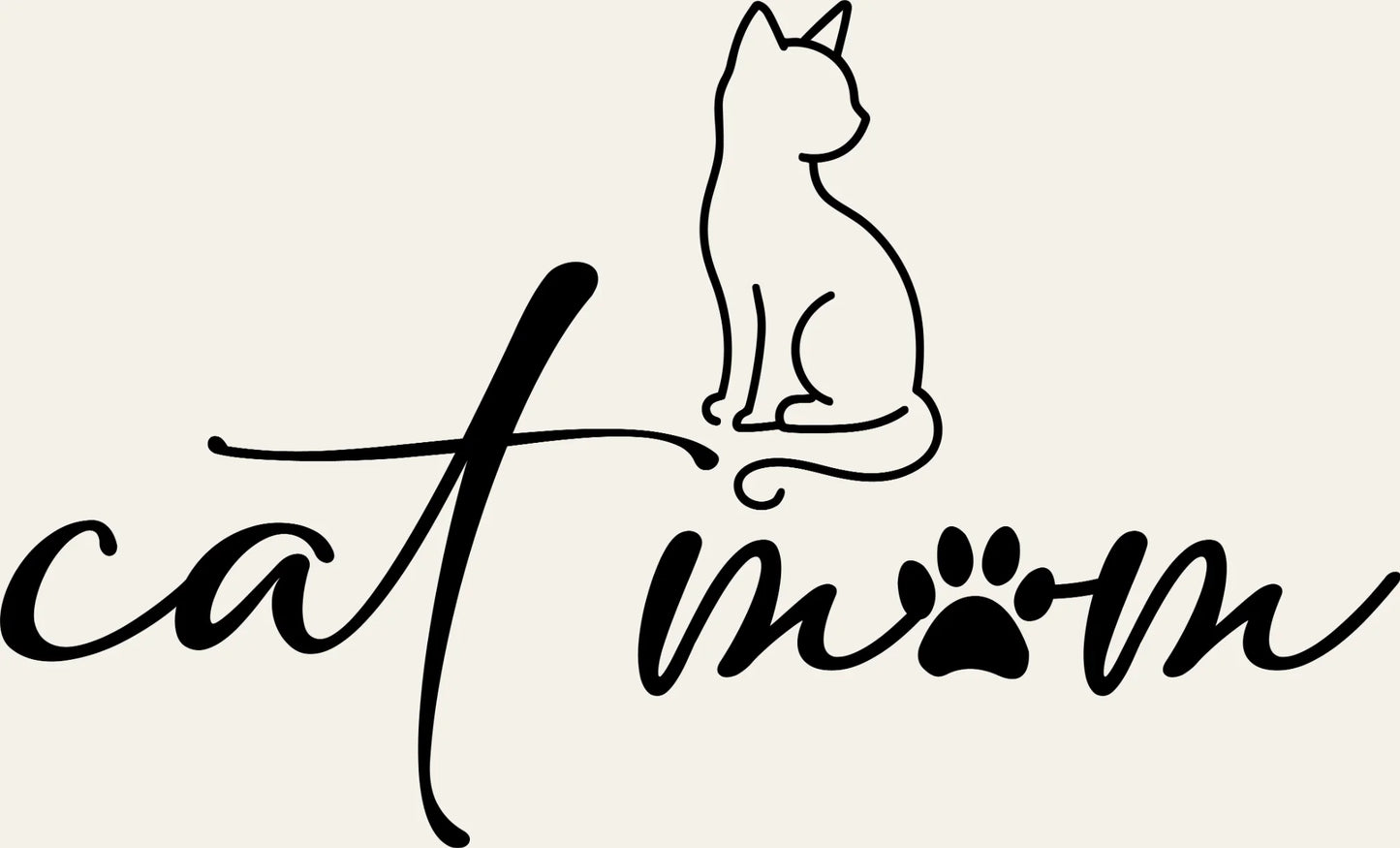 Cat Mom Paw Design DTF Transfer – Minimalist Cat Lover Shirt Graphic Ready to Press