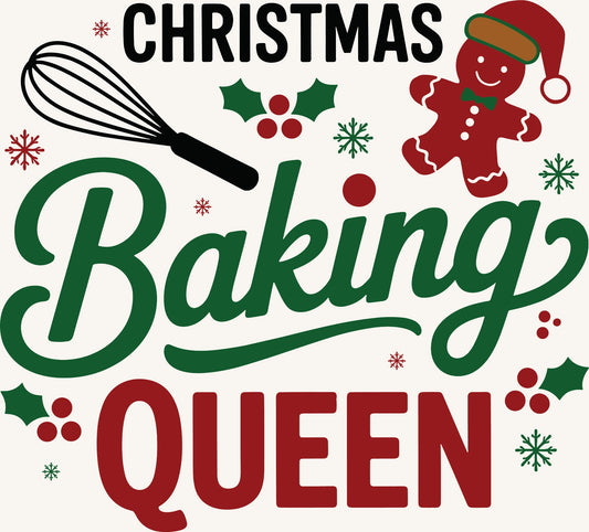 Christmas Baking Queen – Festive Holiday Typography Design