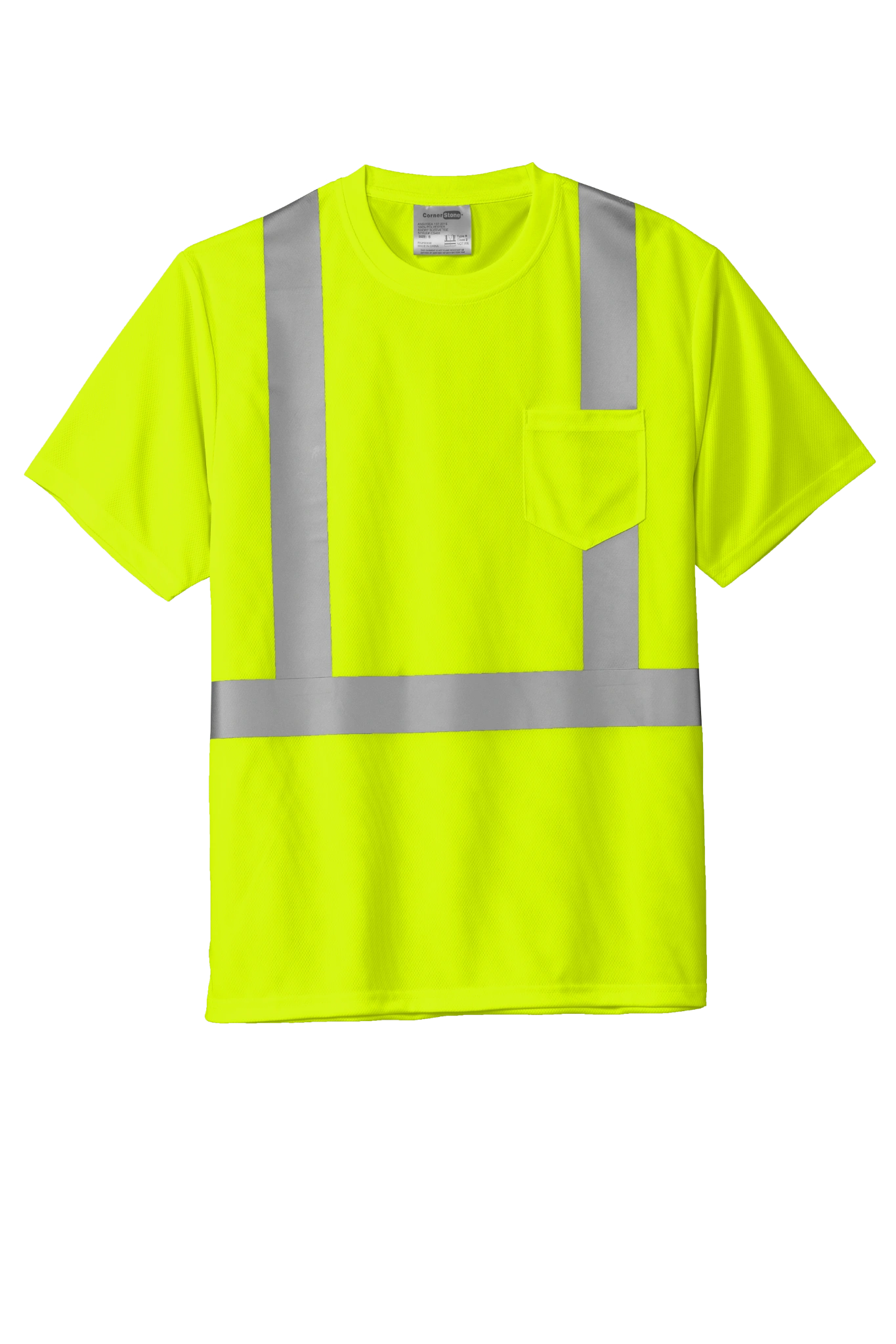 Custom CornerStone CS200 ANSI Class 2 Safety T-Shirt | Hi-Vis Workwear | No Minimum