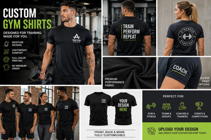 Custom Gym Shirts – Personalized Moisture Wicking Workout Tees