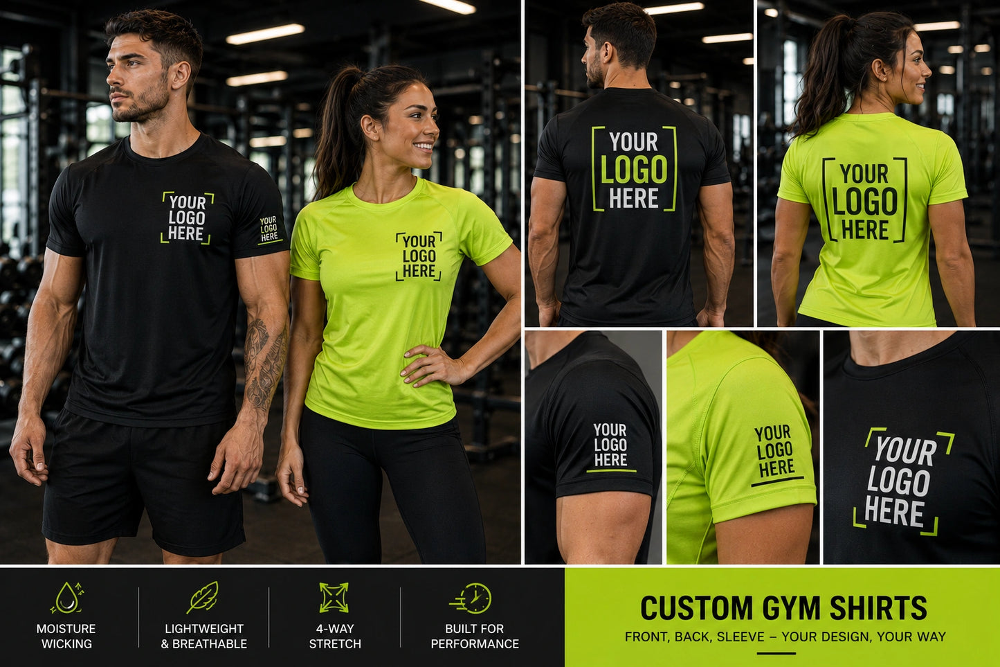 Custom Gym Shirts – Personalized Moisture Wicking Workout Tees