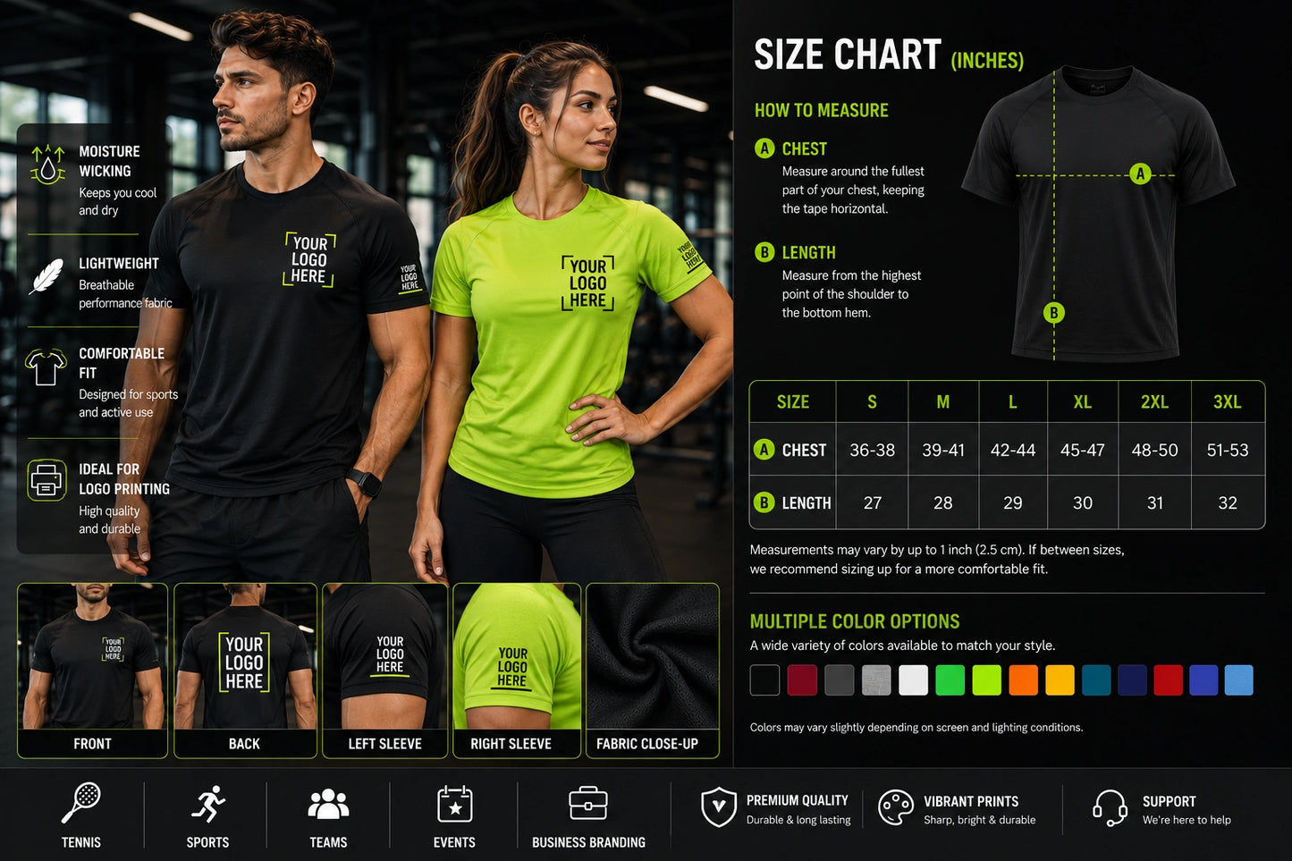 Custom Gym Shirts – Personalized Moisture Wicking Workout Tees
