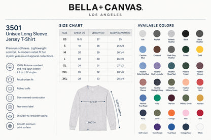 Custom long sleeve tee with business logo, perfect for teams