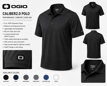 Custom OGIO® Caliber2.0 Performance Polo with Full-Color Logo Printing