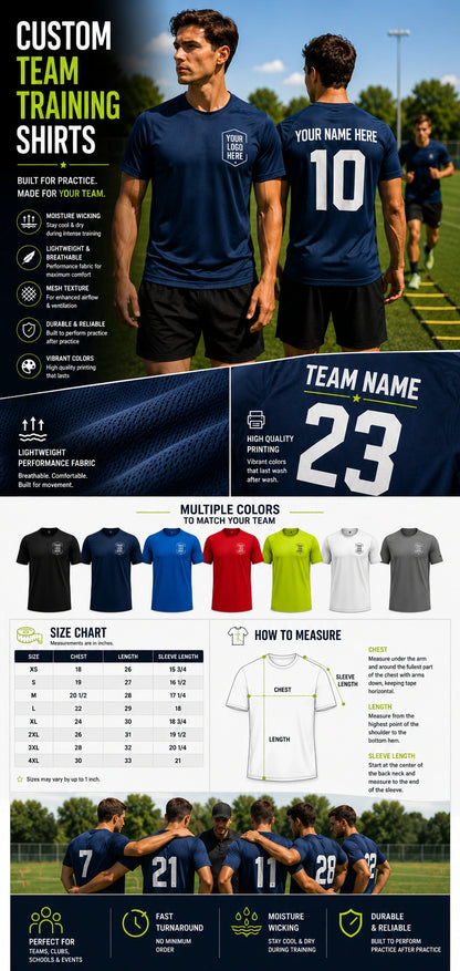 Custom Team Training Shirts – Personalized Performance Tees