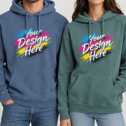 Custom unisex Comfort Colors 1567 hoodie with garment-dyed finish