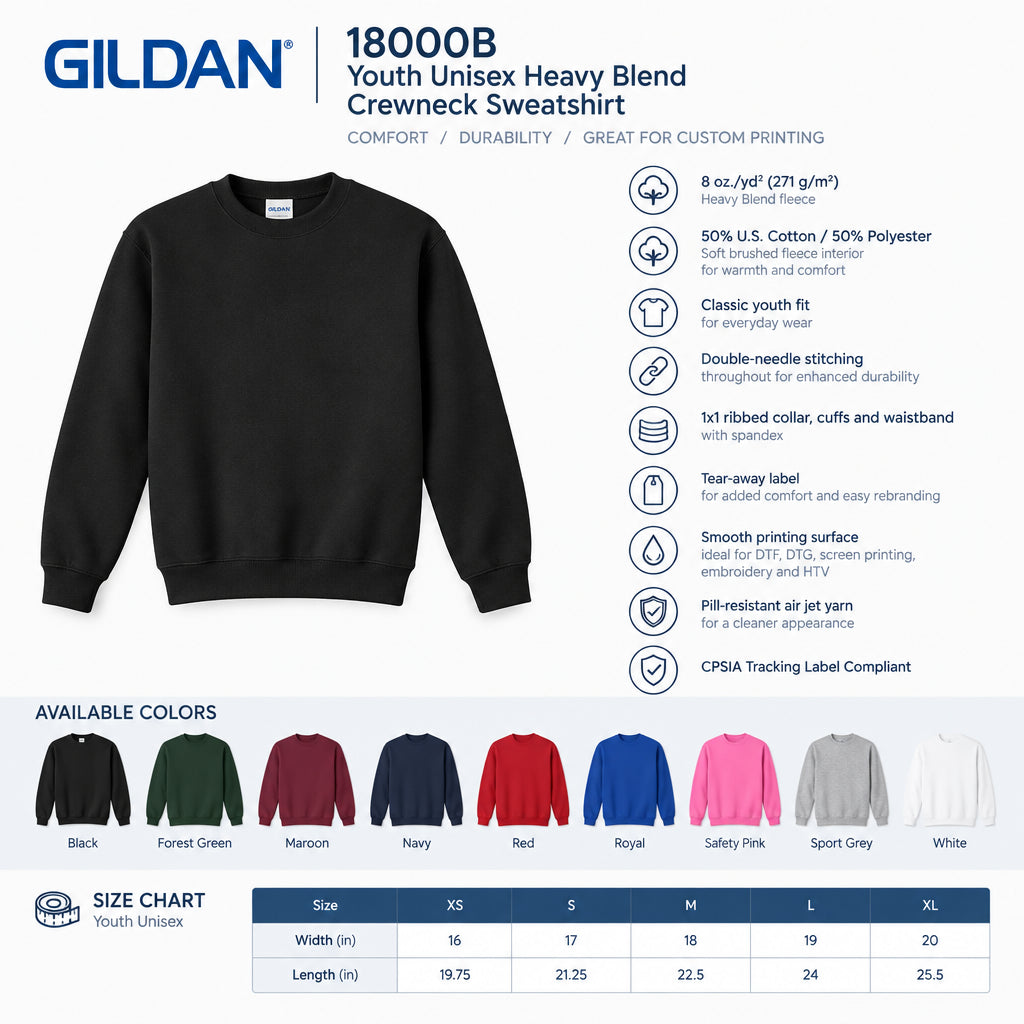 Custom Youth Sweatshirt with personalized design options