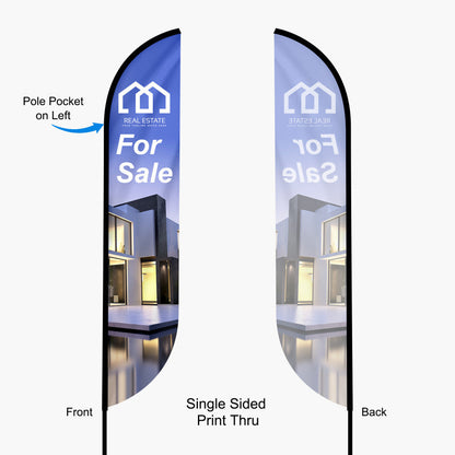Custom Feather Convex Flags with Pole Set and Base Options