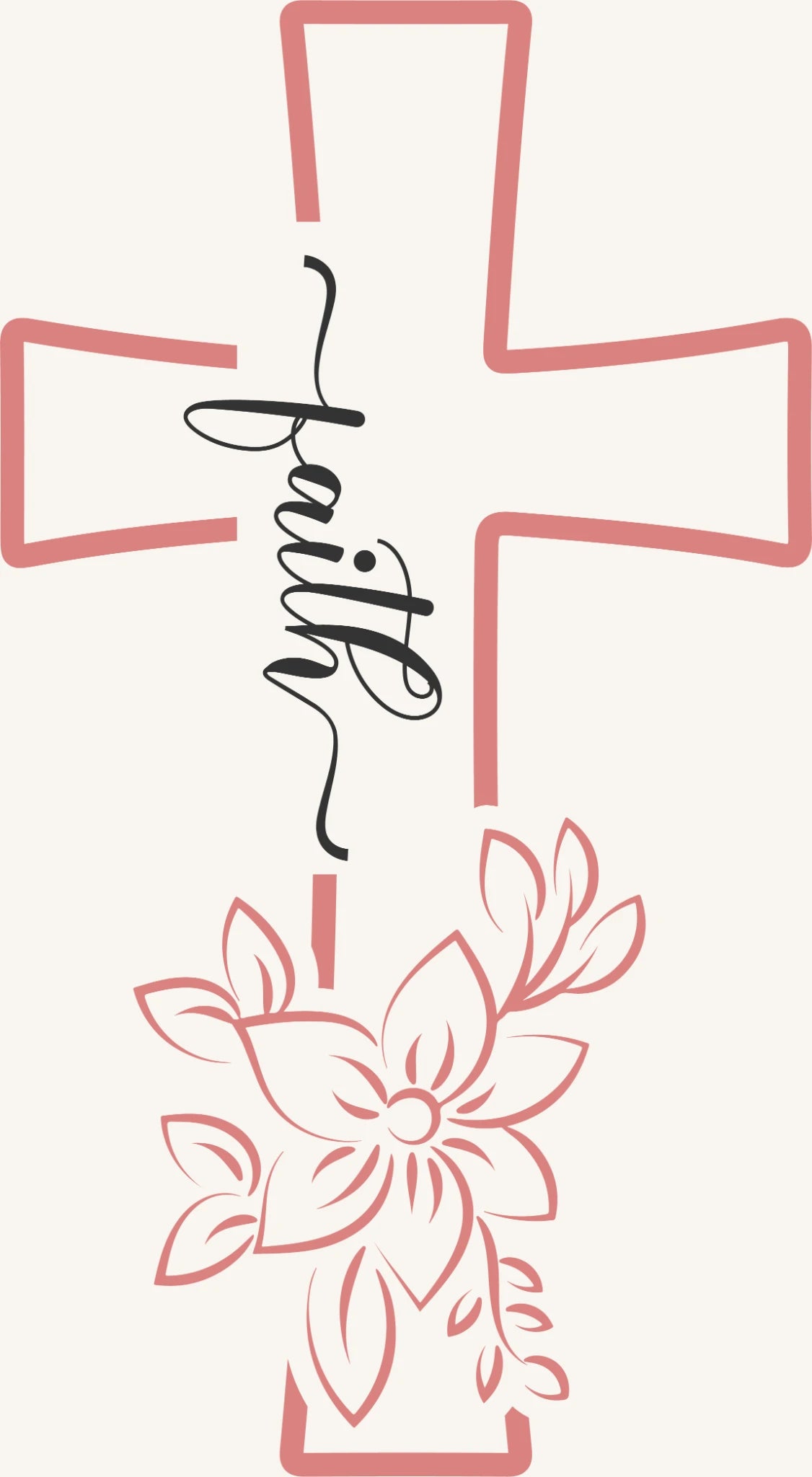 Faith Cross with Floral Design – Inspirational Christian Artwork
