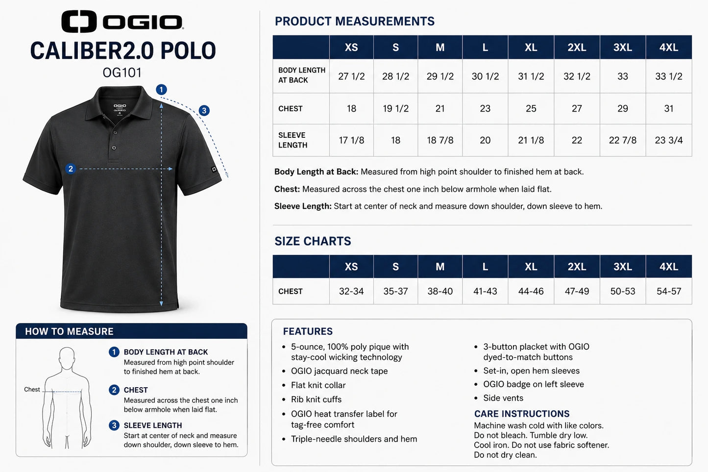 Custom OGIO® Caliber2.0 Performance Polo with Full-Color Logo Printing