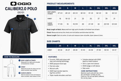 Custom OGIO® Caliber2.0 Performance Polo with Full-Color Logo Printing