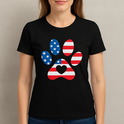 Patriotic Dog Paw Design – American Flag Stars & Stripes Artwork