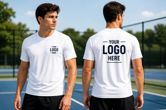 Custom performance t-shirt with logo printing moisture wicking athletic shirt front and back