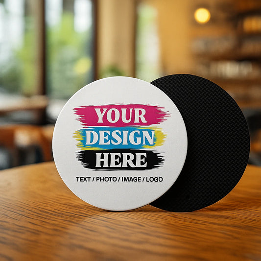 Custom Printed 4 Inch Round Rubber Coasters