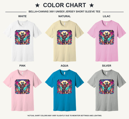 Day of the Dead Skeleton Cat Butterfly Wings Halloween Graphic Tee