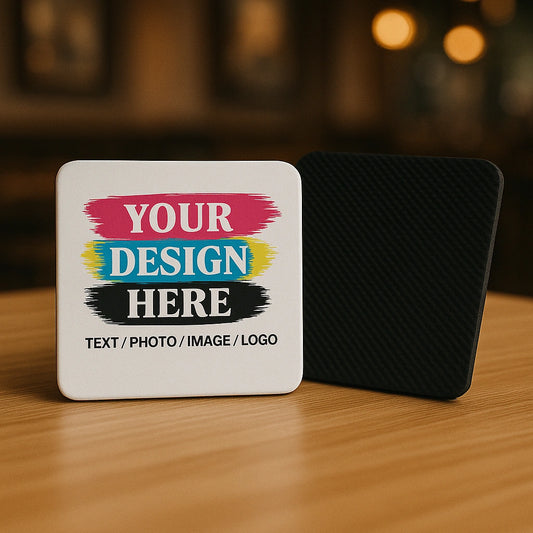 Custom Printed 4 Inch Square Rubber Coasters