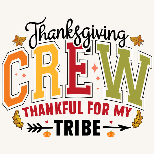 Thankful For My Crew Thanksgiving Matching Fall Design