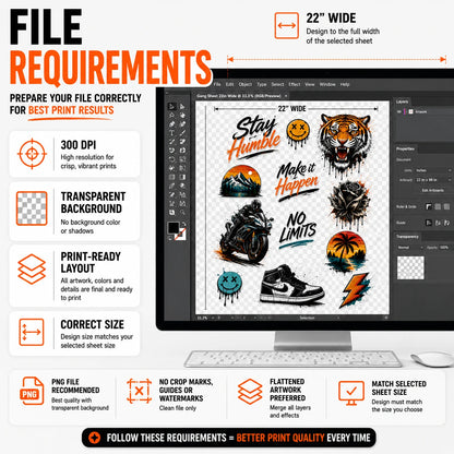 DTF Gang Sheet Upload – Hot Peel Custom Transfers
