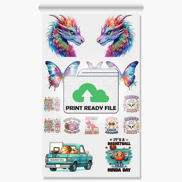 Ready to press DTF gang sheet vibrant and durable transfers